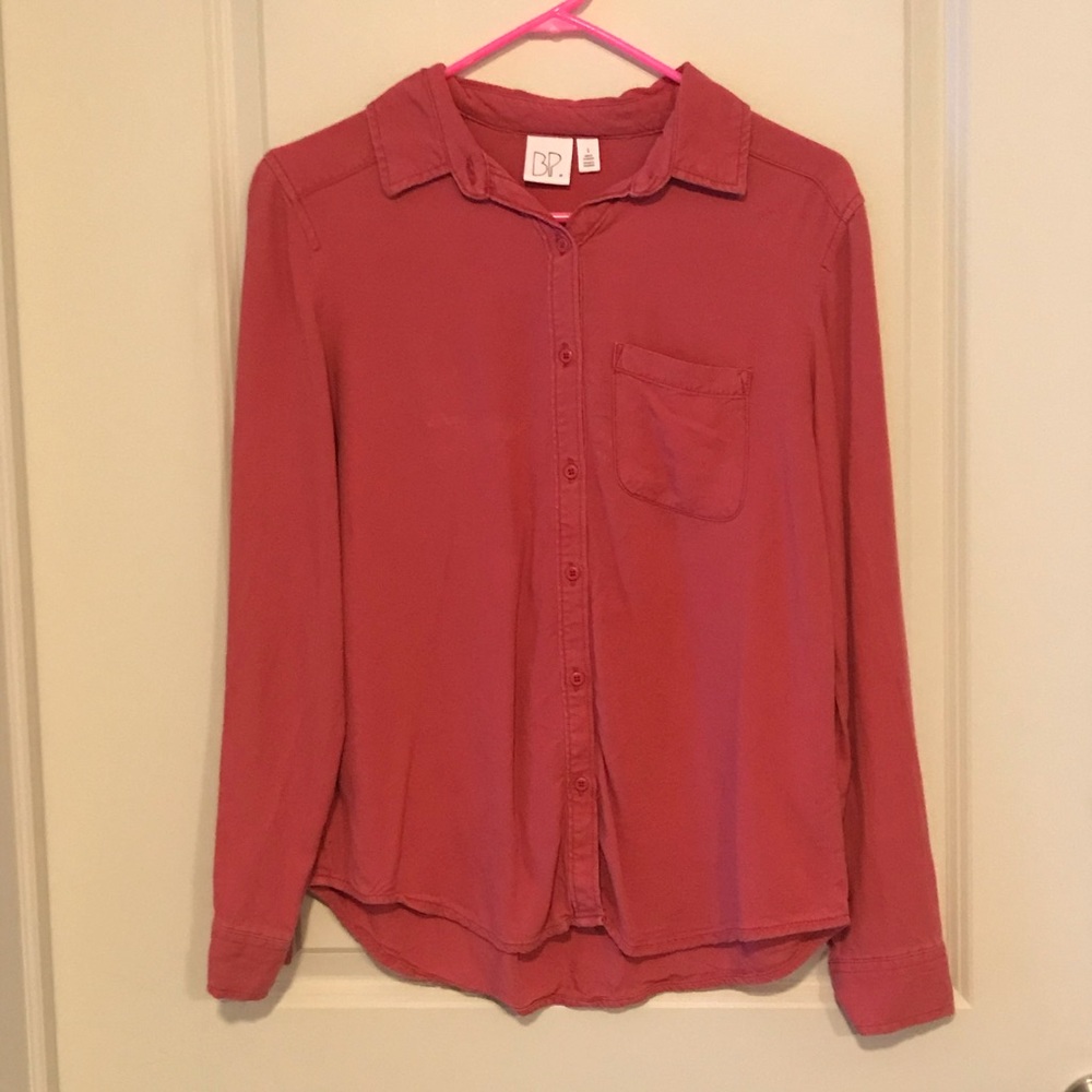BP. Salmon Pink Button Up